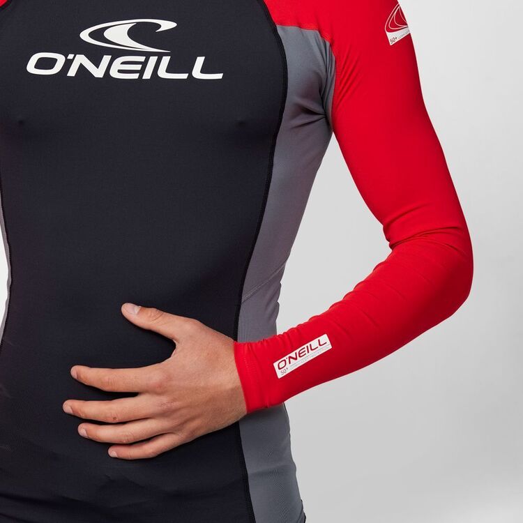 O'Neill Men's Basic Skins Long Sleeve Rash Vest Red S