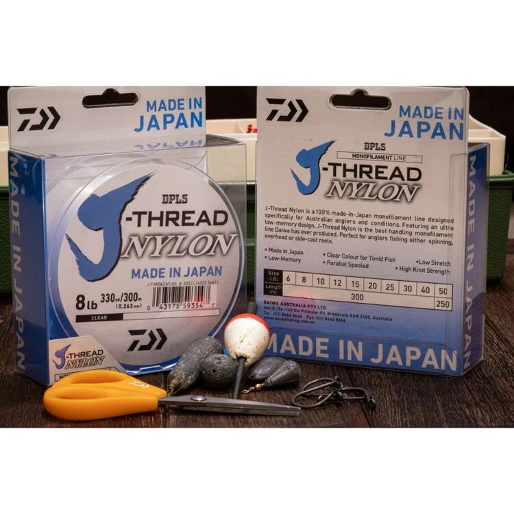 Daiwa J-Thread Nylon Monofilament Line Clear 8 lb / 300 m
