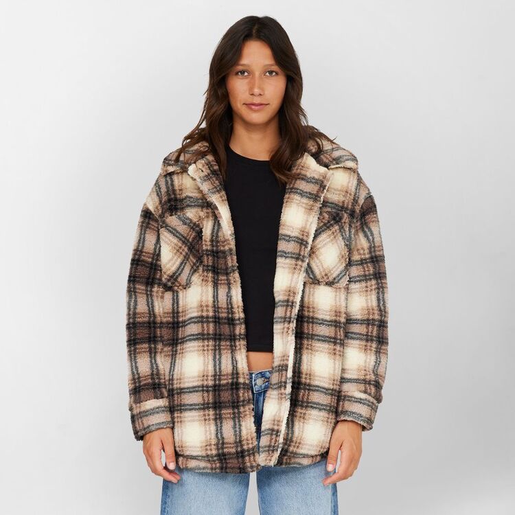 O Neill Fleece Lined Check Jacket O'Neill Women's Heath Plaid