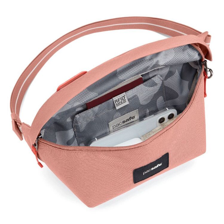 Pacsafe GO Sling Pack – Borsa A Tracolla Antifurto 2,5 Litri, Nera – Viaggia Sicuro Con Tasche Tagliafili, Zip Bloccabili E Materiale Resistente Ai Tagli