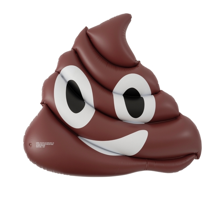 We Love Summer Poo Emoji Pool Float Brown - Main Image