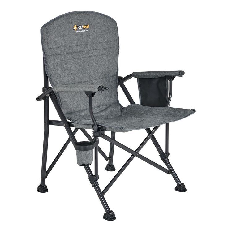 Oztrail Getaway Hard Arm Chair Grey