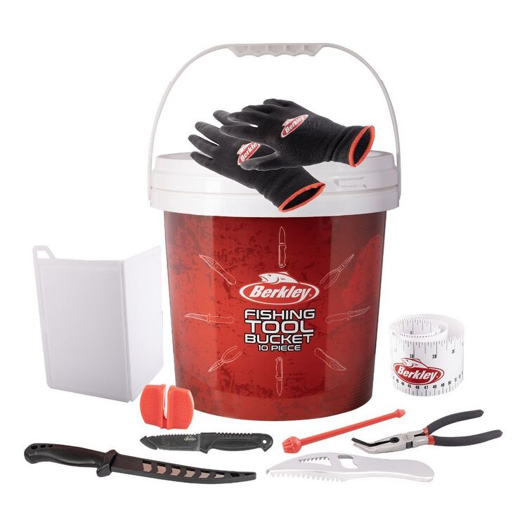 Tool Catching Bucket Berkley 10 Piece Fishing Tool Bucket Red & White 10 Piece | Anaconda