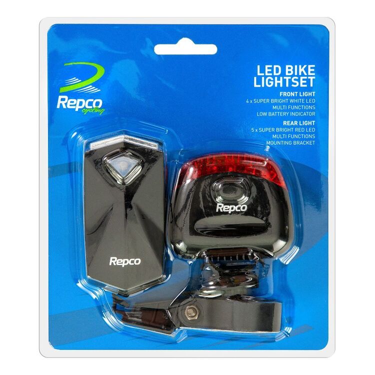 Repco Cycling Front & Rear LED Bike Light Set Multicoloured