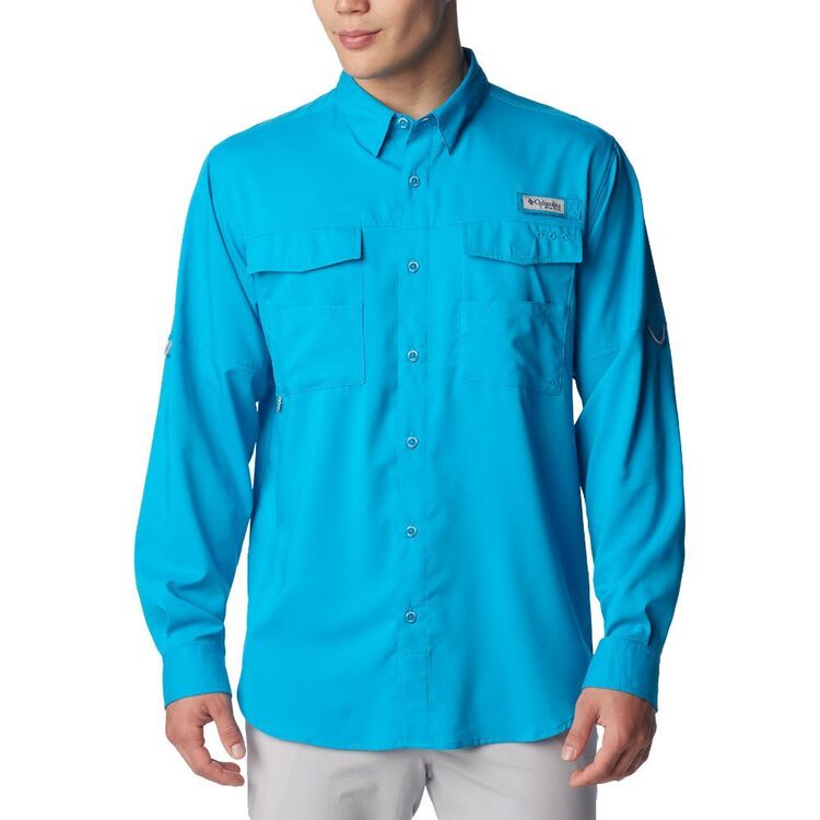 Columbia Men's Blood Gut IV PFG Long Sleeve Shirt Ocean Blue