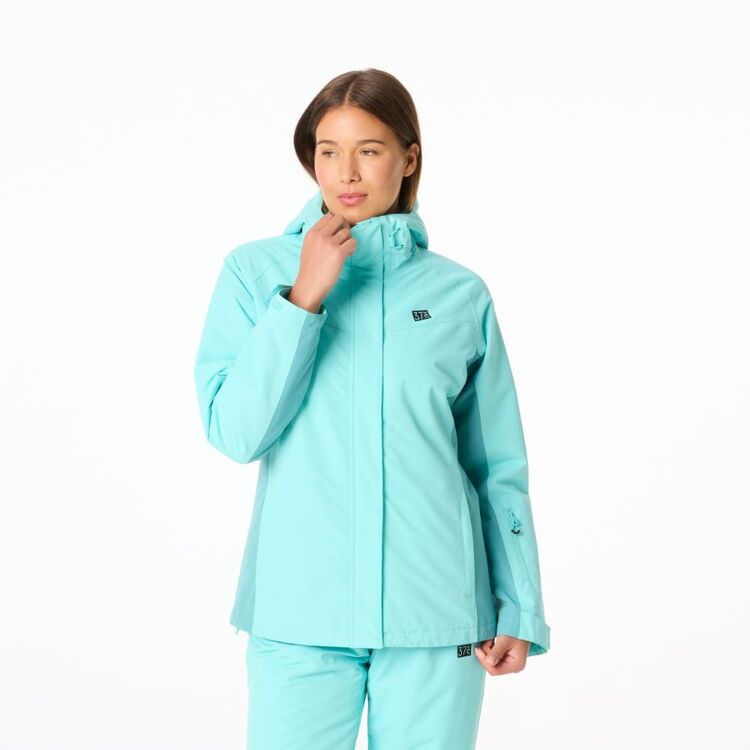 37 Degrees South Women's Piste Snow Jacket Stone Blue Briston Green