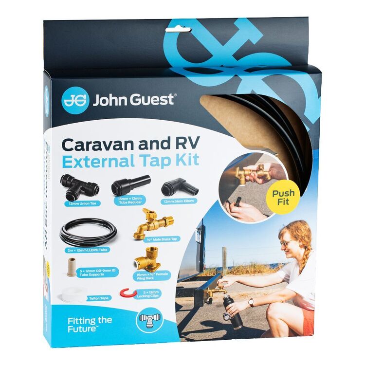 Tap Rvivial Kit John Guest Caravan and RV External Tap Kit Black | Anaconda