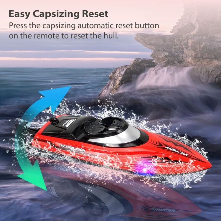Remote Control Yacht Races High Speed RC 2.4GHz Boat - +25k/h Remote Control Racing Boat Red ...
