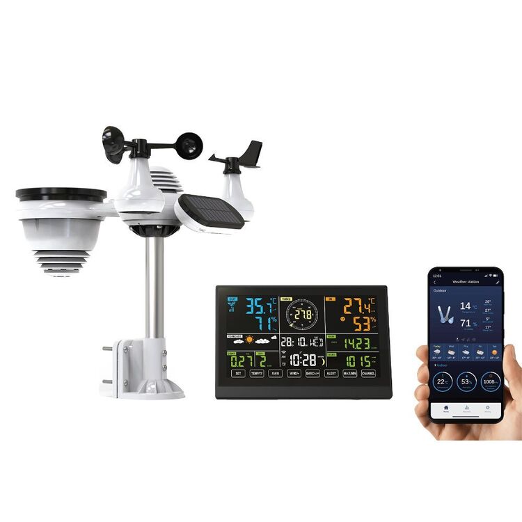 Weather Store 7-in-1 Professional Wireless Weather Station with APP Multicoloured ...