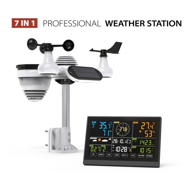 Weather Store 7-in-1 Professional Wireless Weather Station with APP Multicoloured ...
