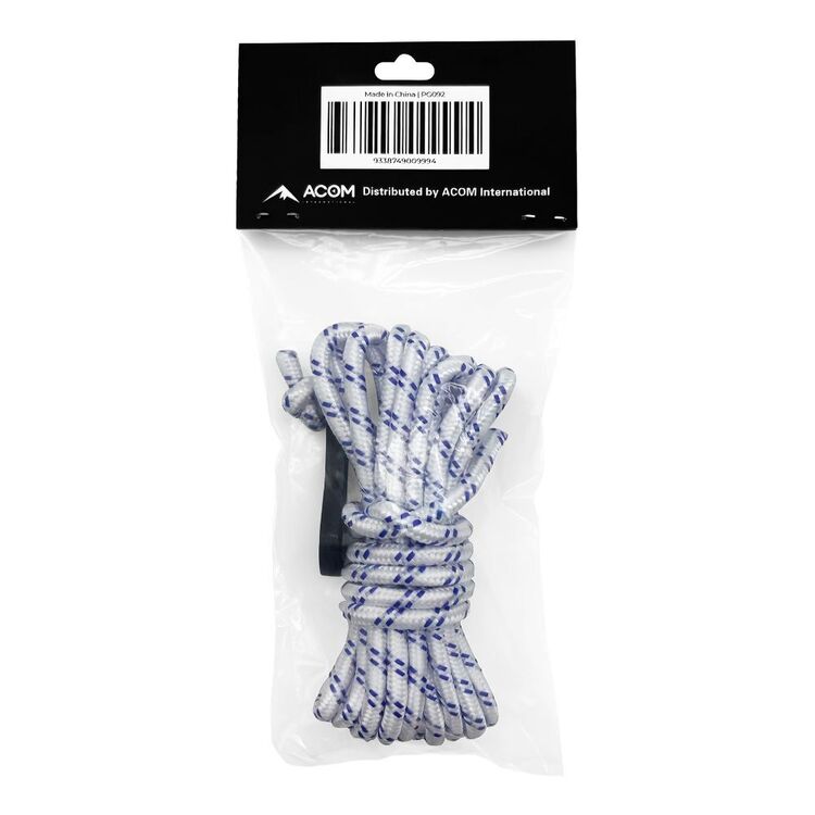 Bush Tracks 6mm Guy Rope Set with Solid Slider White & Blue 6 mm | Anaconda
