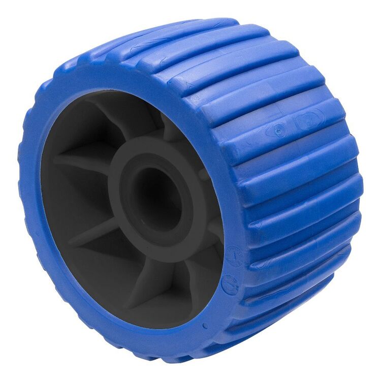 5inch Rool3 Atlantic 5 Inch Blue Ribbed Soft Poly Wobble Roller With Black Centre ...