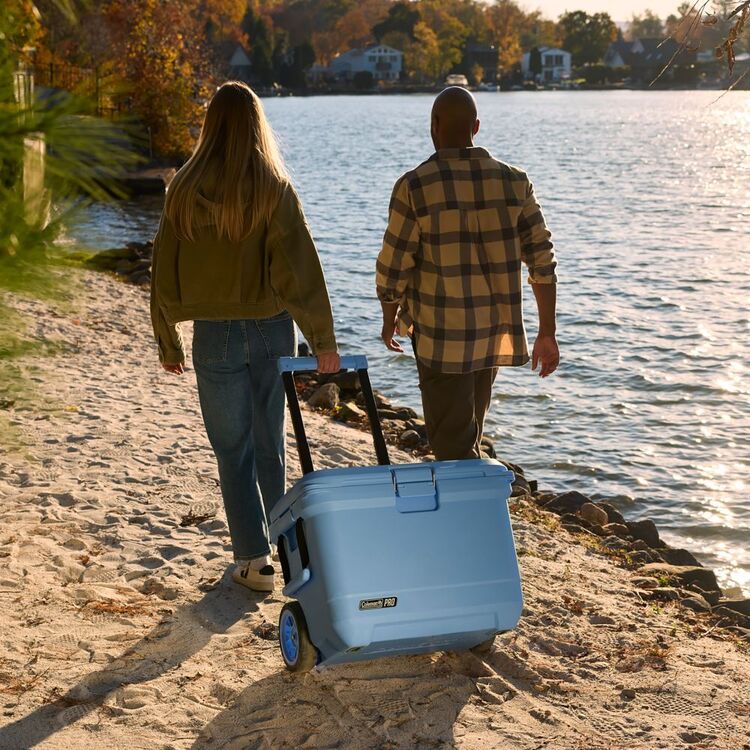 Coleman Pro Rocker Coleman Pro 52L Wheeled Hard Cooler Sky Blue | Anaconda