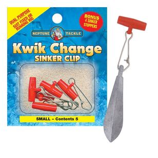 Neptune Tackle Kwik Change Small Sinker Clips 5 Pack Blue & Silver Small