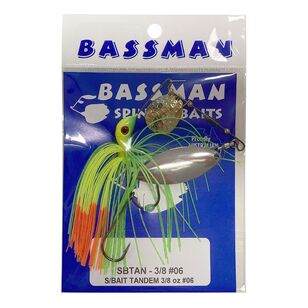 Bassman Tandem 3/8 Oz Spinnerbait Lime, Chartreuse & Orange 3/8 oz