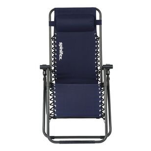 Spinifex Full Fabric Black Lounge Recliner Blue
