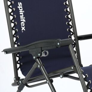 Spinifex Full Fabric Black Lounge Recliner Blue