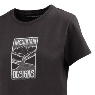 Mountain Designs Women's Black Australus Short Sleeve Tee Washed Black