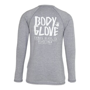 Body Glove Youth Boys Long Sleeve Core Rash Vest Grey Marle