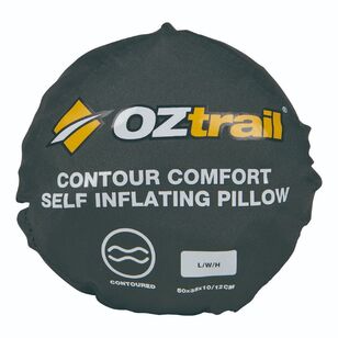 Oztrail Self Inflating Comfort Contour Pillow Blue & Grey L