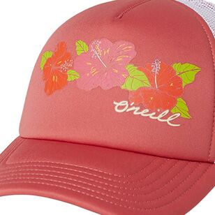 O'Neill Women's Ravi Poly Trucker Hat Coral One Size