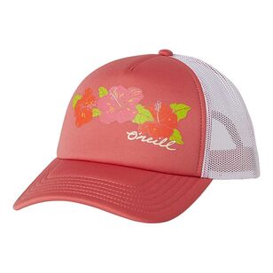 O'Neill Women's Ravi Poly Trucker Hat Coral One Size