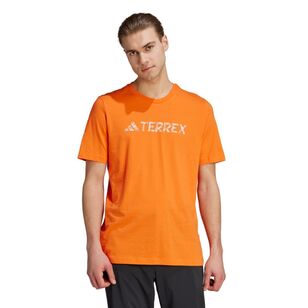adidas Men's Terrex Logo Short Sleeve Tee Semi Orange