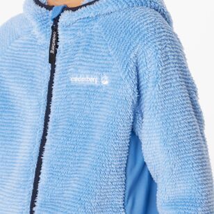 Cederberg Youth Fluffy Full Zip Fleece Hoodie Glacier Blue