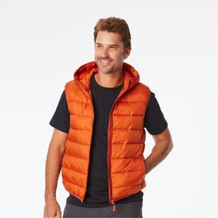 Cape Men's Discard Hood Puffer Vest Orange