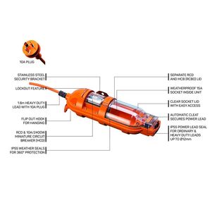 MAX 15A to 10A Industrial/RV Power Adaptor Orange