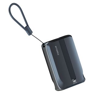 Ontekka 10k Power Bank with Built-in Lightning & USB-C Charge Cables Black 10K