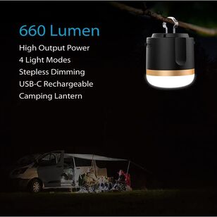 EcoFlow 600 Lumen Rechargeable Camping Lantern Black 600 Lumens