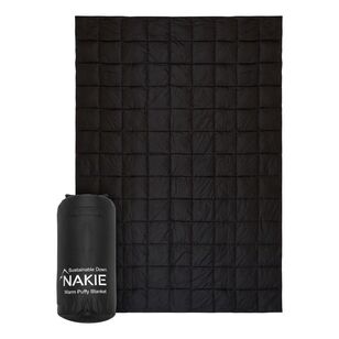 Nakie Recycled Puffy Black Blanket Midnight Black