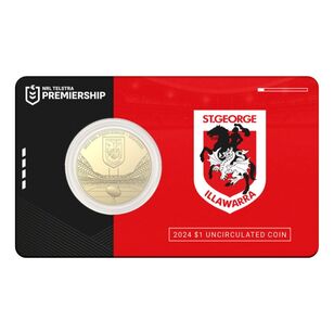 NRL St George Illawarra Dragons $1 Team Coin in Card