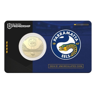 NRL Parramatta Eels $1 Team Coin in Card