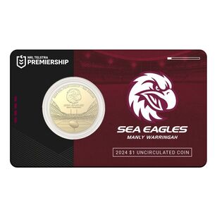 NRL Manly Warringah Sea Eagles $1 Team Coin in Card
