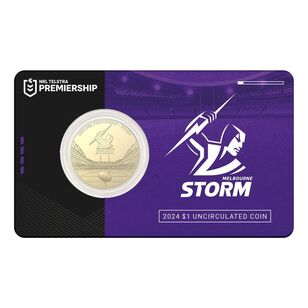 NRL Melbourne Storm $1 Team Coin in Card