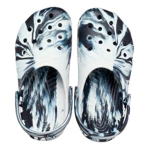 Crocs Kids Classic Marbled Clog Black & White C7