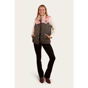 Ringers Western Women's Selwyn Puffer Vest Charcoal & Pink 10